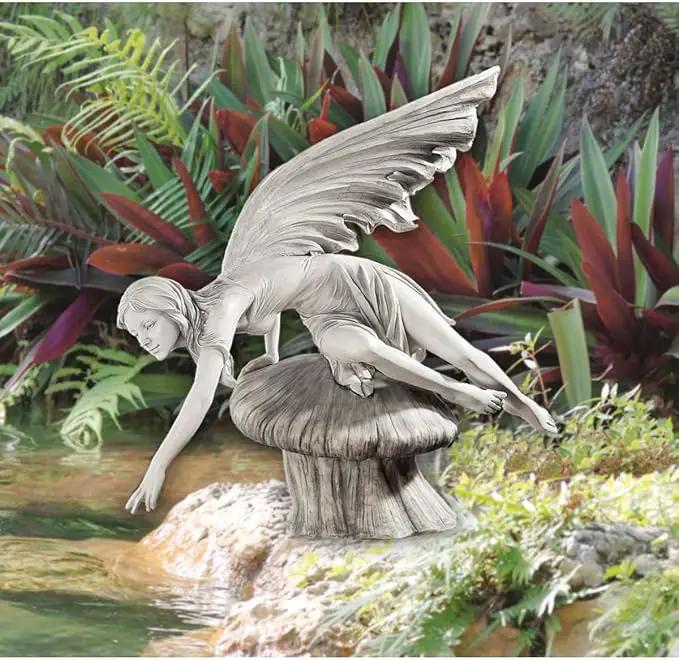 Design Toscano The Daydream Fairy Garden Statue, 18 Inch, Polyresin, Antique Stone by GreenHaven Gardens