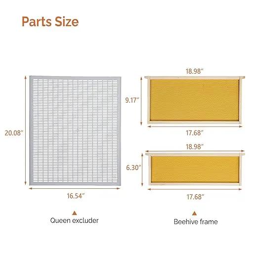 VINGLI 10-Frame Bee Hive, Wax Coated Beehive Starter Kit with Frames & Beeswax Coated Foundation Sheets (3 Layer) by GreenHaven Gardens