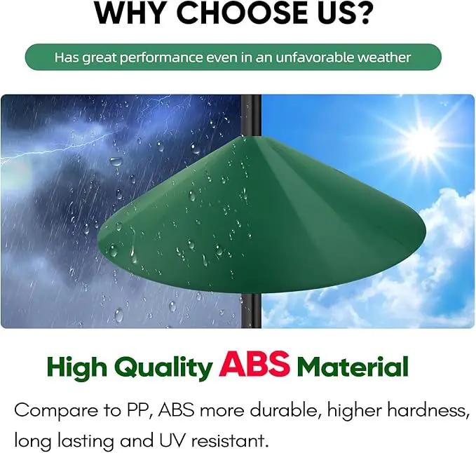 24-inch Large Outdoor Squirrel Baffles for Bird Feeders Pole, Two Way Use, Green Color by GreenHaven Gardens