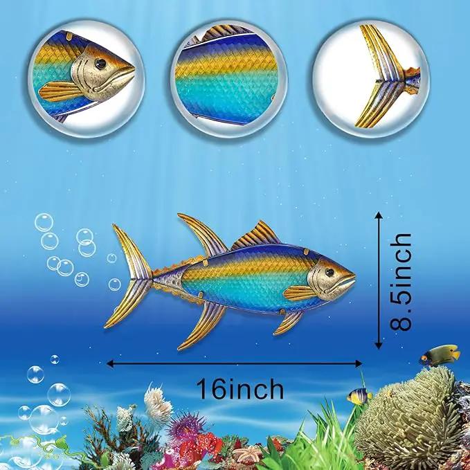 LIFFY Metal Fish Wall Decor Fish Metal Wall Art Hanging Metal Outdoor Wall Art for Outdoor Ocean Beach Sea Pool Decor by GreenHaven Gardens