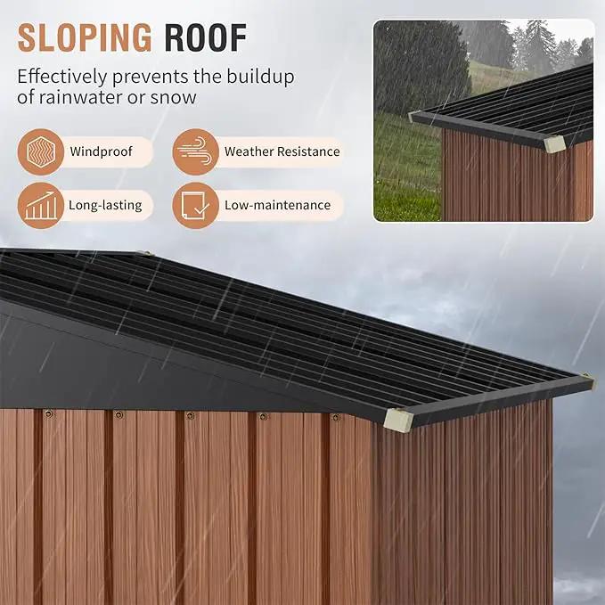 5x3 Ft Storage Shed, Outdoor Metal Shed with Floor Base& Lock, Small Lean to Shed, Compact Vertical Outside Bike Tiny House for Garden, Backyard, Patio, Tool by GreenHaven Gardens