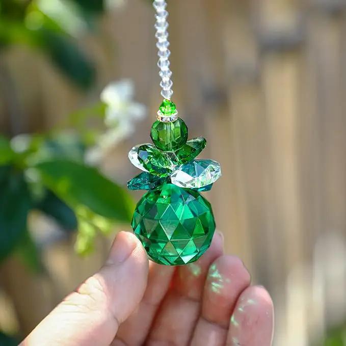 H&D Hanging Crystal Angel Suncatcher Rainbow Maker Guardian Angel Ornament for Home Window Decor (Green) by GreenHaven Gardens