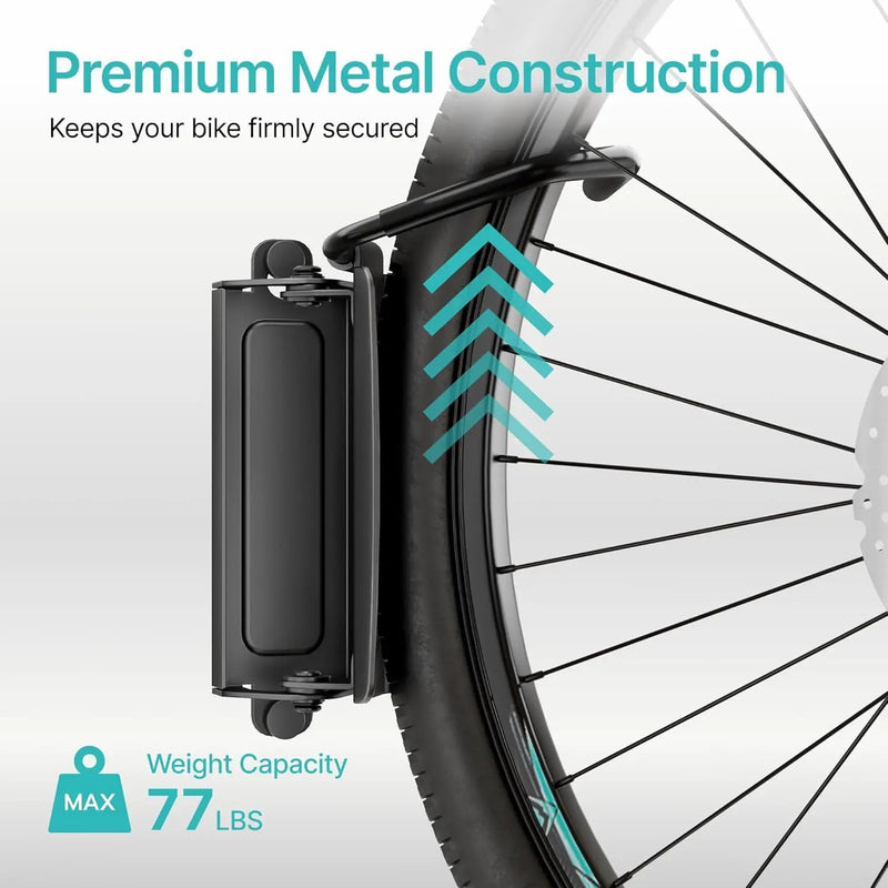 Bike Rack Garage, Bike Wall Mount Heavy Duty, Holds 77 Lbs, Swivel Bike Hangers for Garage, Adjustable Indoor Bike Storage for Bedroom Home Office, 2 Pack by GreenHaven Gardens