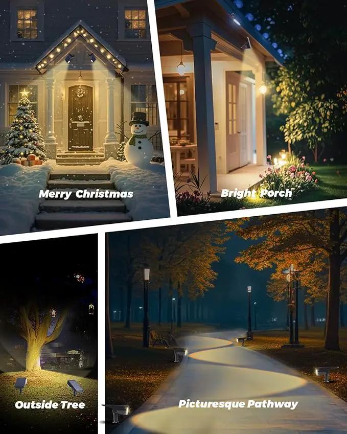6 Pack Solar Powered Outdoor Spot Lights Outside Waterproof 20 LEDs Landscape Spotlights Dusk to Dawn for House Yard Tree, Plants, Walls, Path, Garden, Statues, Superior Accent Lamp Warm White by GreenHaven Gardens