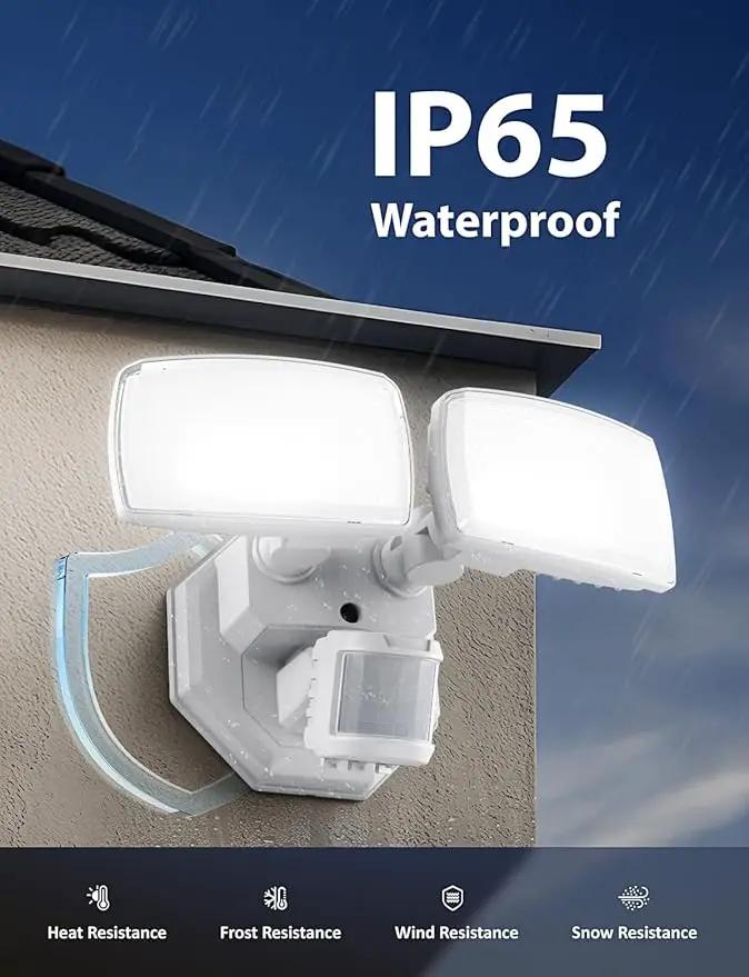 Onforu 32W 2 Head Motion Sensor Outdoor Lights, 3200LM 6500K LED Security Light, Dusk to Dawn, Motion Detector Light for Outside, IP65 Waterproof Flood Lights for Garage, Yard(White) by GreenHaven Gardens