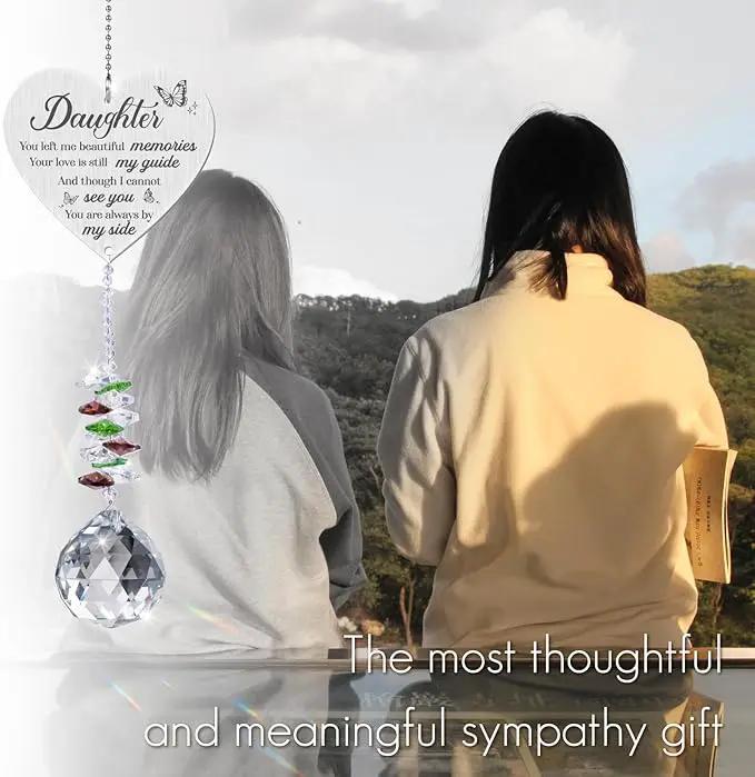 Daughter in Heaven Memorial Crystal Suncatcher, Memorial Gifts for Loss of Daughter, Loss of Daughter Sympathy Gifts, Bereavement Gifts for Loss of Daughter Rainbow Maker Hanging Decoration by GreenHaven Gardens