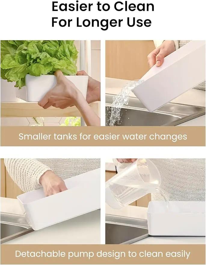 GROWNEER HydroEasy1.0 Hydroponics Growing System Kit, Beginner-Friendly Indoor Garden for Vegetable Fruit Herb, Bamboo Design, Perfect Gift Idea, Full-Spectrum LED Lights for Maximum Growth by GreenHaven Gardens