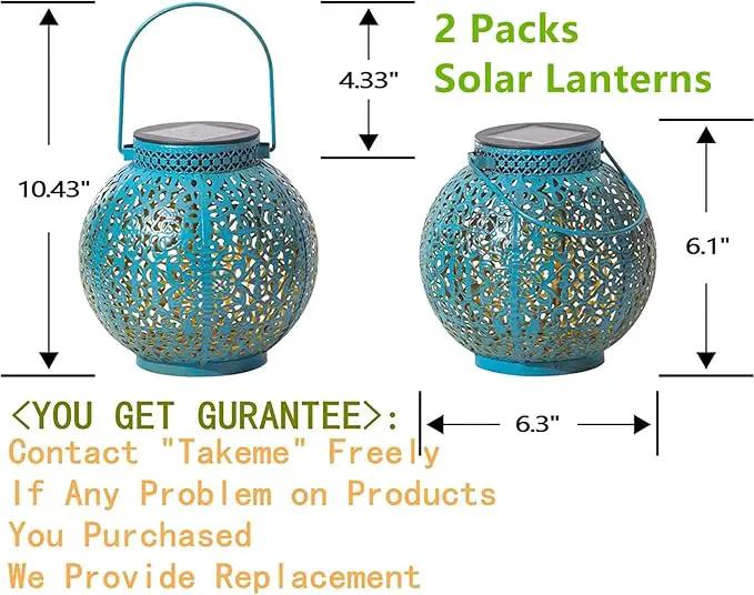 TAKE ME Solar Lanterns Outdoor Lights Waterproof Garden Lanterns for Patio,Outside Mothers Day Gifts Mom Wife Grandma Birthday Gifts [Set of 2] by GreenHaven Gardens