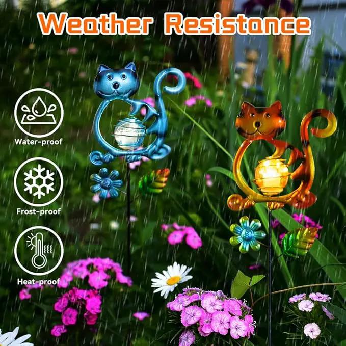 Solar Garden Lights Outdoor Decor,26.4''H Cat Figurine Light,Waterproof Decorative Garden Stakes for Lawn Patio Pathway, Solar Lights for Outside for Mom,Women,Cat Lovers by GreenHaven Gardens