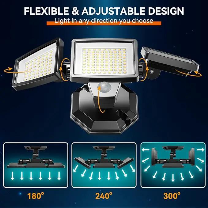 65W LED Flood Lights Outdoor, 6500LM, Waterproof, 6500K Motion Sensor Flood Lights Outdoor with Adjustable 3 Head Detected Floodlight for Outside Entryway Garage, Yard, Porch, 2Pack by GreenHaven Gardens