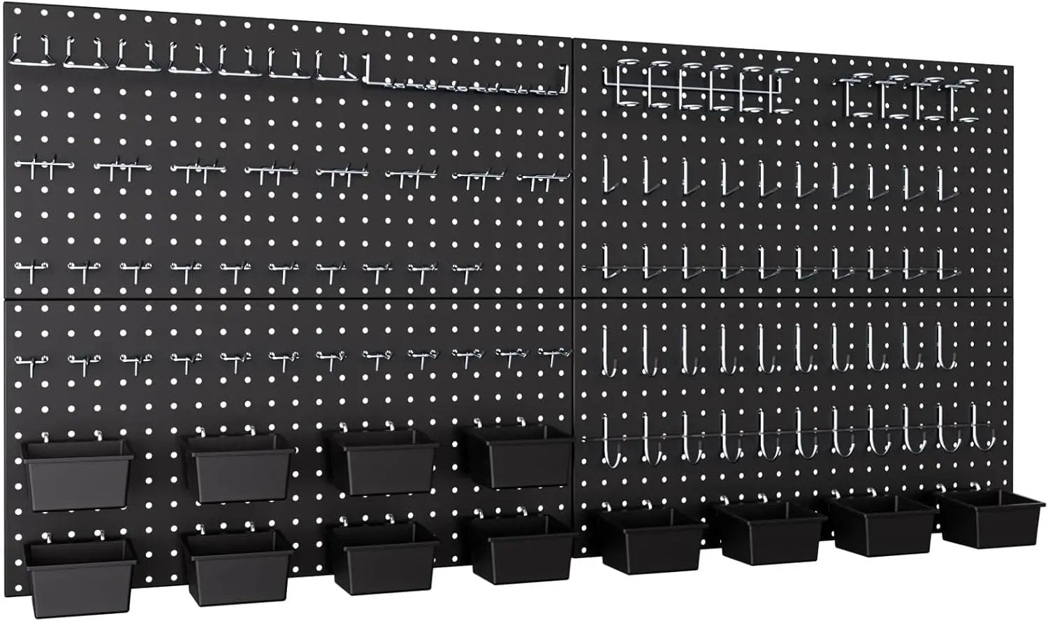INCLY 158PCS Metal Pegboard Wall Organizer, 48x24 Inch Black Pegboard Panels Tool Organizer Kit with Accessories Hooks and Bins, Peg Board Utility Tool Storage for Garage Workbench Shed by GreenHaven Gardens