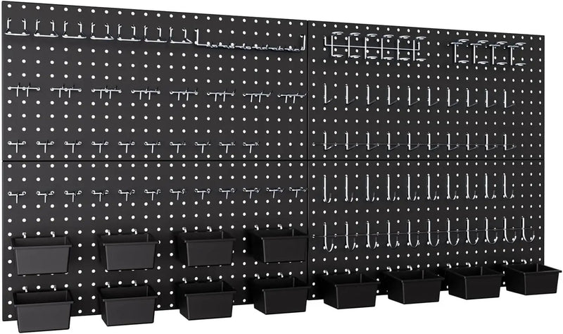 INCLY 158PCS Metal Pegboard Wall Organizer, 48x24 Inch Black Pegboard Panels Tool Organizer Kit with Accessories Hooks and Bins, Peg Board Utility Tool Storage for Garage Workbench Shed by GreenHaven Gardens
