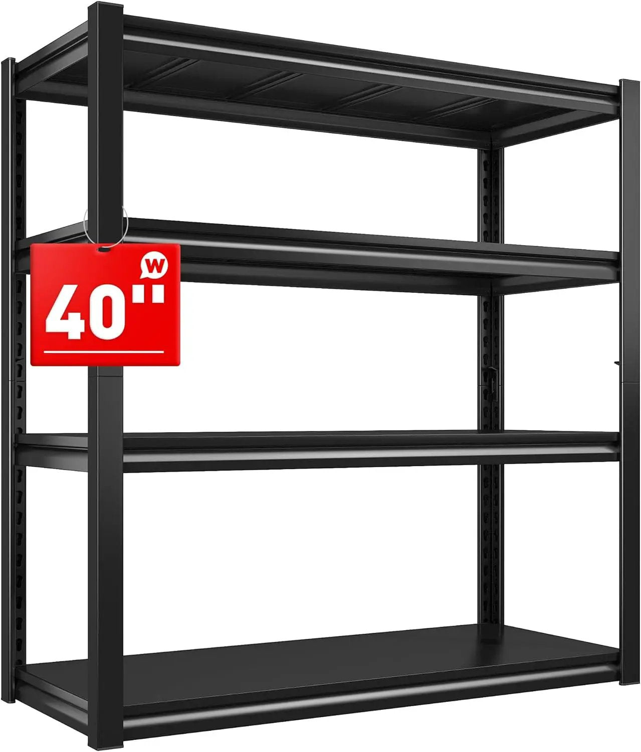 Raybee 40" W Garage Shelving Heavy Duty Storage Shelves 56.9" H Metal Shelving Heavy Duty Load 1600LBS Adjustable Metal Shelves for Storage for Pantry Kitchen 40" W x 19.1" D x 56.9" H by GreenHaven Gardens