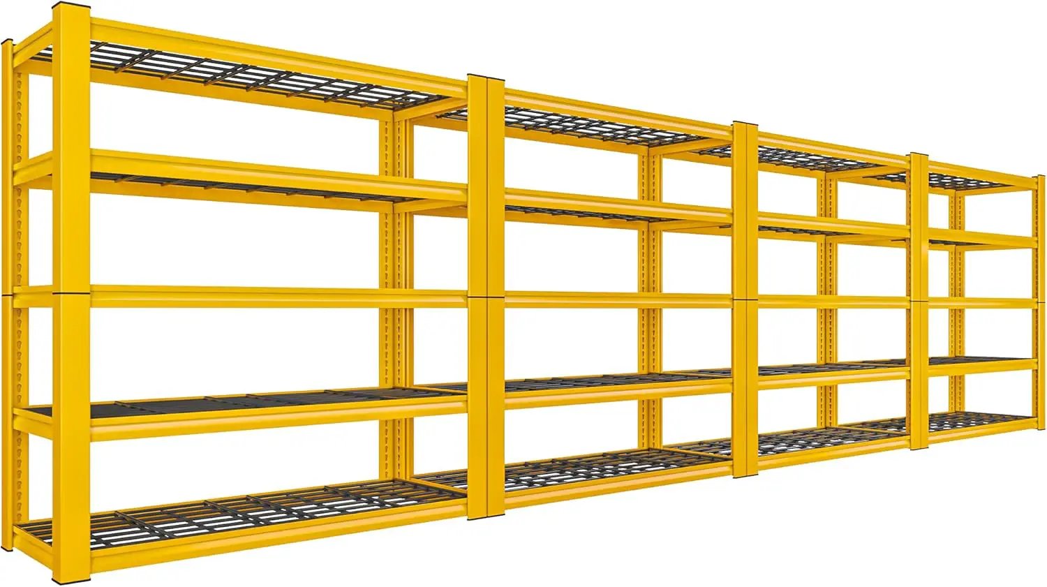 REIBII 72''H Garage Shelving 3010 LBS Storage Shelves Adjustable Metal Shelving 5 Tier Metal Shelves for Storage Industrial Shelf for Kitchen Pantry Warehouse Basement 72" HX35.5 WX16 D, 4 Pack by GreenHaven Gardens