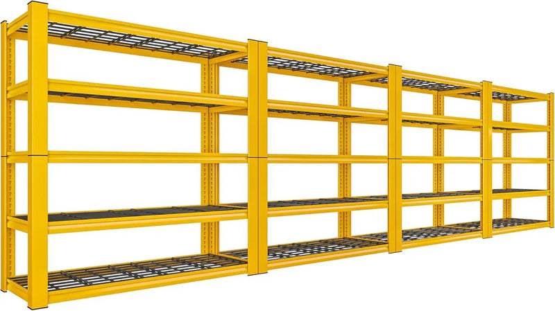 REIBII 72''H Garage Shelving 3010 LBS Storage Shelves Adjustable Metal Shelving 5 Tier Metal Shelves for Storage Industrial Shelf for Kitchen Pantry Warehouse Basement 72" HX35.5 WX16 D, 4 Pack by GreenHaven Gardens