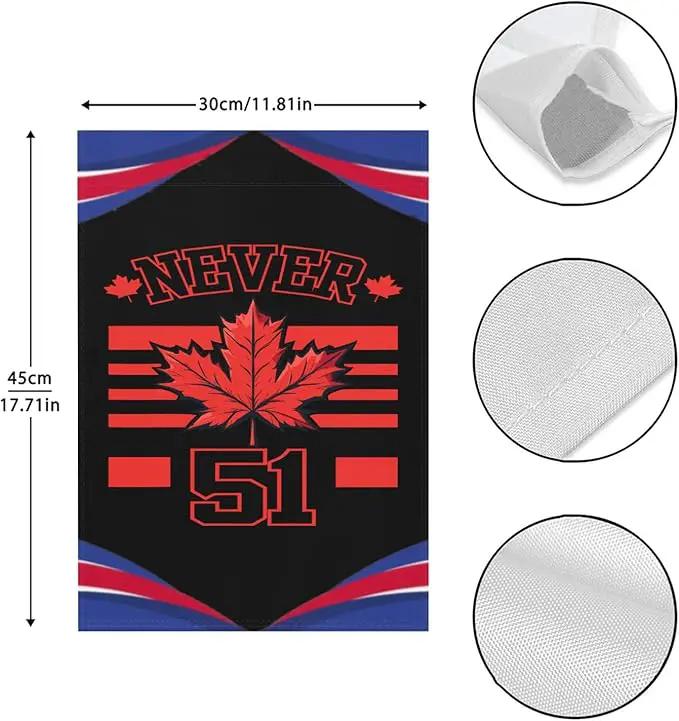 Never 51st State Canada Flag Seasonal Garden Flags 12x18 Double Sided Small House Flag for Outside by GreenHaven Gardens