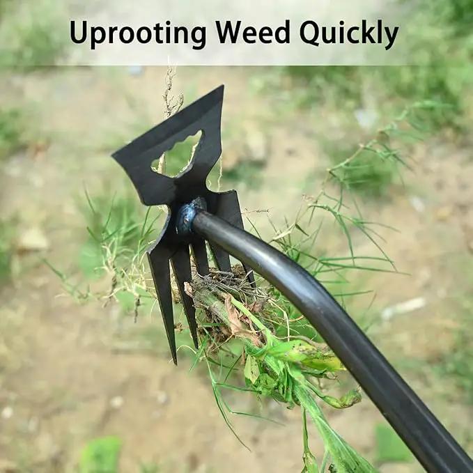 Weed Puller Tool, Time-Saving Garden Tools, Upgraded Hadfield Steel Weeding Tool Multifunctional Weeder, Dandelion Weed Puller Tool Gardening Tools for Yard, 6 Teeth by GreenHaven Gardens