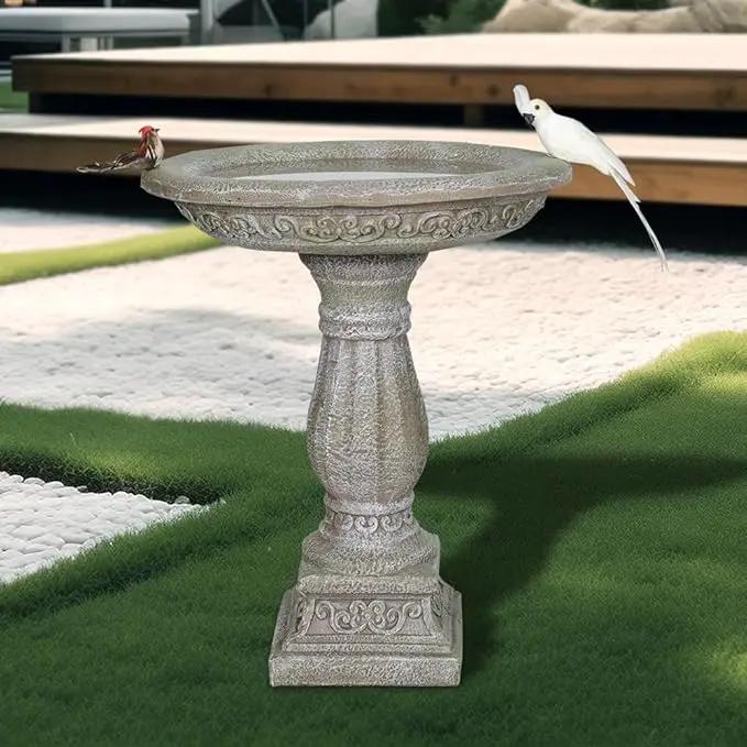 SKYFIRE 20”Dia.X 23.8”Tall Outdoor Birdbath with Pedestal - Modern Garden Birdbaths Outdoor Decor for Bird Spa & Birdfeeder, Floor Bird Baths for Garden Patio, Yard, Lawn by GreenHaven Gardens