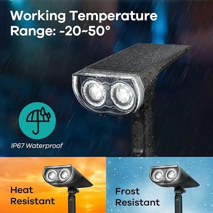 Consciot Solar Spotlights Outdoor, IP67 Waterproof 2-in-1 Solar Spot Lights Daylight, Durable Christmas Decorations Lights for Garden Yard Pathway Driveway Porch Walkway, Auto On/Off, 2 Pack by GreenHaven Gardens