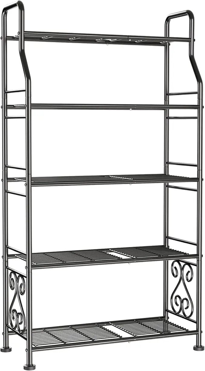 GIOTORENT Plant Stand Outdoor Indoor 5 Tier Metal Waterproof - 53.2" Plant Shelf for Patio, Balcony, Living Room, Large Capacity Tiered Plant Rack, Black by GreenHaven Gardens