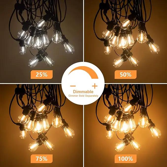 SUNTHIN Outdoor String Lights, 48FT Patio Lights with 16 LED Shatterproof Bulbs for Outside, Backyard, Deck, Porch, Garden, Bistro, Cafe, Party by GreenHaven Gardens