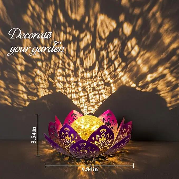 Huaxu Solar Garden Lights Outdoor Decorative - Bright Lotus Flower Table Lamp, Waterproof Solar Lights for Patio Pathway Yard Balcony Outside Decor by GreenHaven Gardens