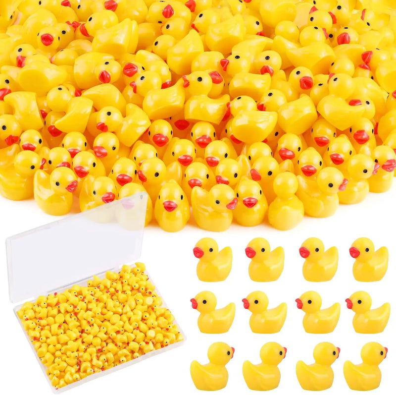 120PCS Mini Resin Animals Cute Yellow Tiny Ducks,Miniature Duck Figures to Hide,Little Animal Toys Small Figurines Bulk for Topper Desk Garden Dollhouse Landscape Aquarium Ornaments DIY Crafts & Decor by GreenHaven Gardens