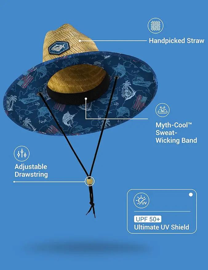 Palmyth Straw Hat for Men & Women Sun Hats, Beach Hat, Fishing Hat Wide Brim UPF 50+ Sun Protection by GreenHaven Gardens