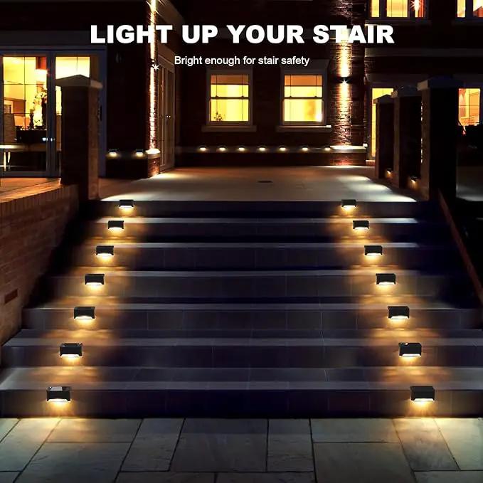 pearlstar 16 Pack Solar Step Deck Fence Lights, Solar Step Lights Outdoor Waterproof Led Solar Fence Lamp for Patio, Stairs,Garden Pathway, Step and Fences(Black) by GreenHaven Gardens