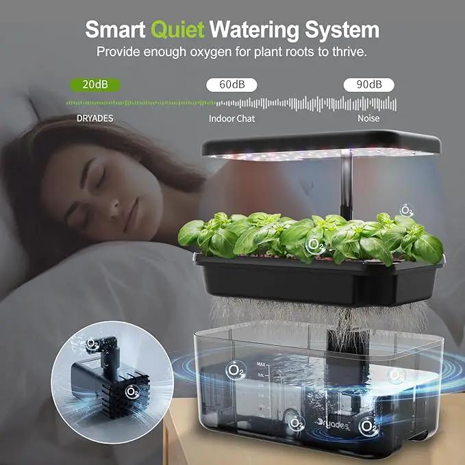 Indoor Herb Garden Kit, Hydroponic Growing System with LED Grow Light Quiet Water Pump for Home Kitchen Office Healthy Fresh Herbs Vegetables, Gift Ideas for Women Men by GreenHaven Gardens