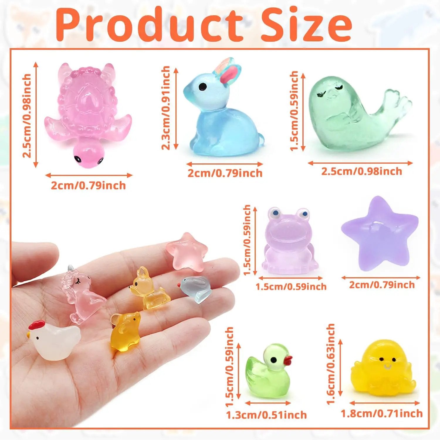 Anvin 120 pcs Mini Resin Animals Glow in The Dark Garden Miniatures Luminous Fairy Garden Figurines with Mini Ducks/Owls/Frogs/Pandas for Micro Landscape Cake Potted Plants Dollhouse Decor by GreenHaven Gardens