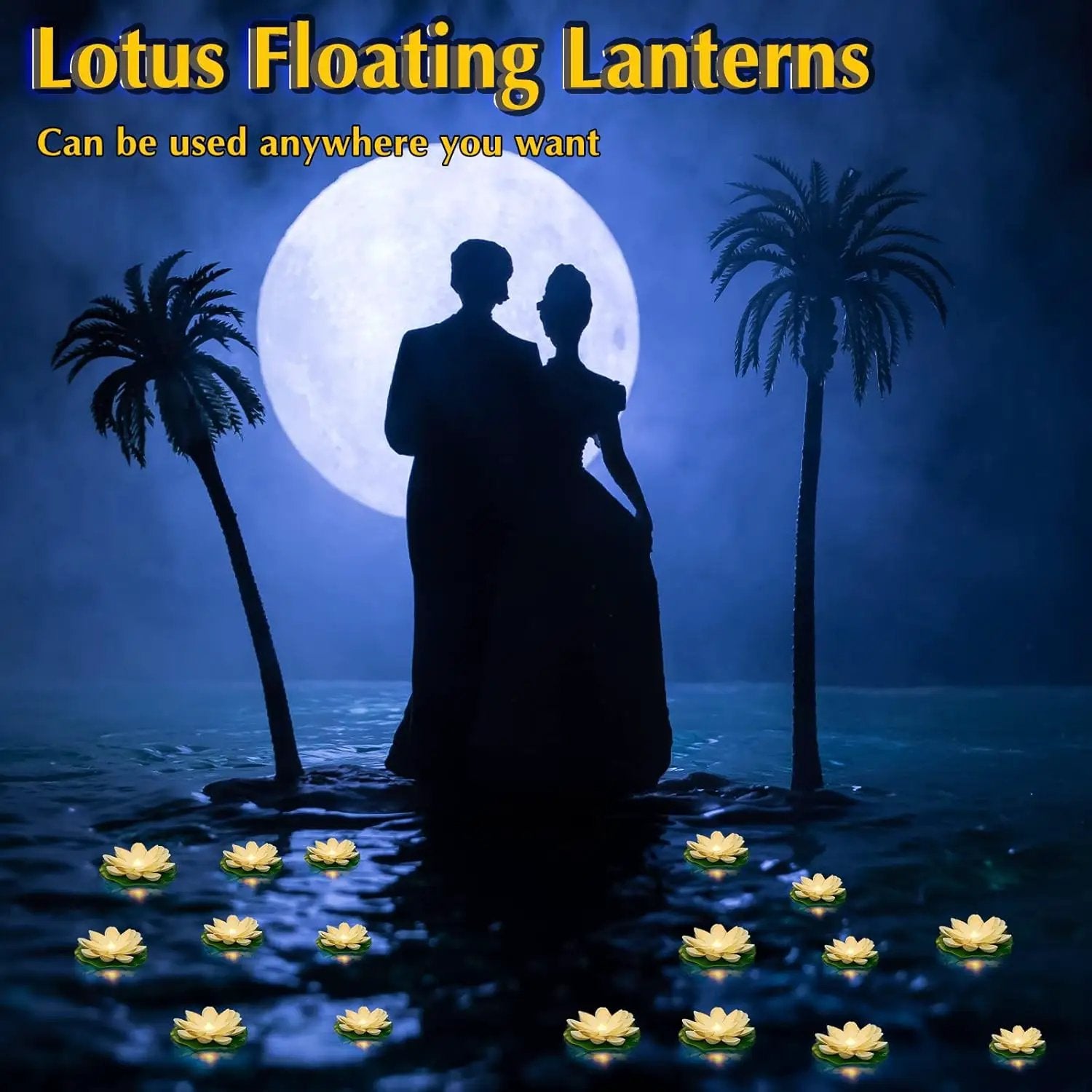 Liliful 36 Pcs Diwali Lotus Decoration Floating Lights Lotus Artificial Floating Flowers for Pool with LED Lights Battery Operated for Indian Puja Ganesh chaturthi Diwali(3.94, 5.91 Inch,White) by GreenHaven Gardens