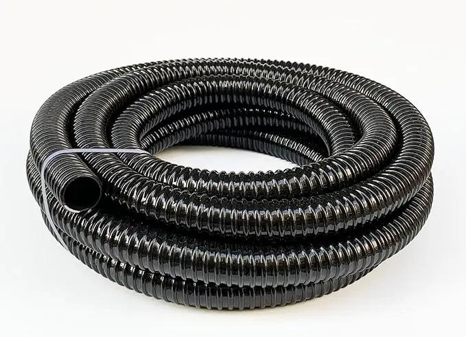 Pond Tubing 1 inch Id Black Plastic Corrugated Water Hose Strong Flexible Sump Pump Drain Hose Pipe 20Ft by GreenHaven Gardens