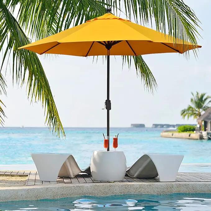 EliteShade USA 10-Year-Non-Fading 9Ft Market Umbrella Patio Umbrella Outdoor Table Umbrella with Ventilation, Sunflower Yellow by GreenHaven Gardens