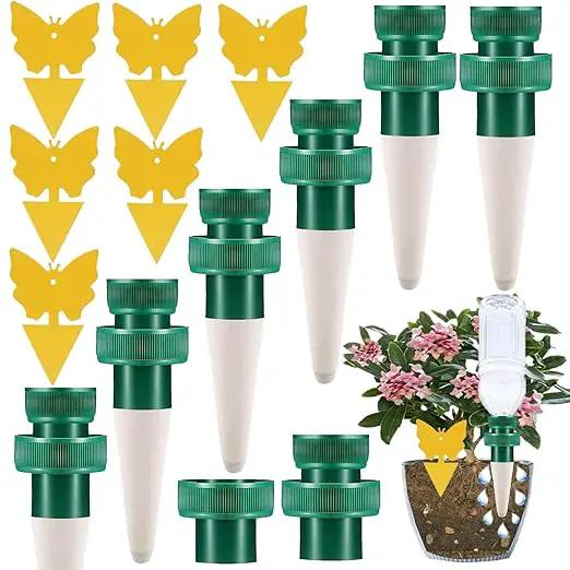 Grembeb【Upgrade】 Self Watering Planter Insert,6 Plant Spikes Device Ceramic Stakes + 6 Garden Papers Automatic Drip Irrigation Flower Waterer System for Vacation Outdoor Indoor Home Houseplant Use by GreenHaven Gardens