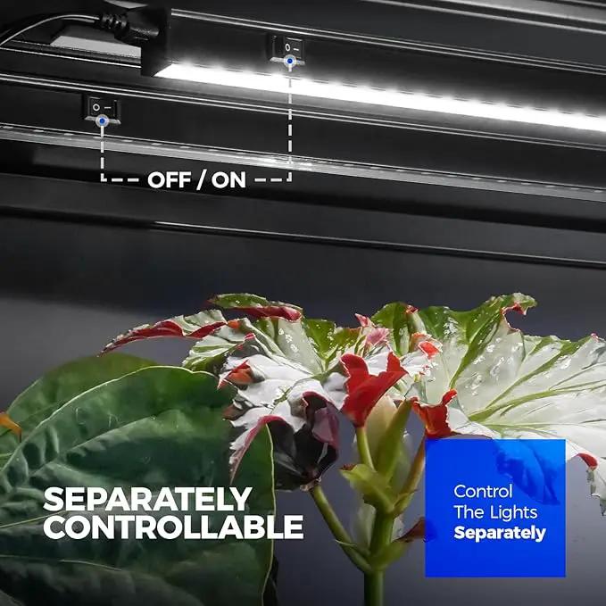 Barrina T5 Plant Lights for Indoor Growing, 3FT 128W (8 X 16W) Led Grow Light with Magnetic Design, Full Spectrum Grow Light Strip with Black Cover, Plug and Play, 5000K, 8 Packs by GreenHaven Gardens