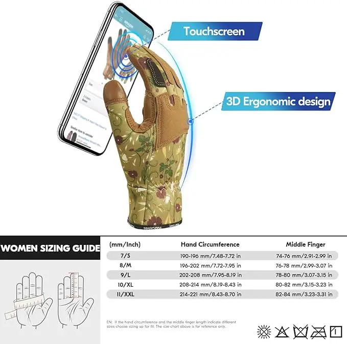 Vgo... 1Pair Gardening Gloves for Women, Goatskin leather Thorn Proof Working Gloves for Weeding, Digging, Raking, Pruning and Planting,Touchscreen (S,Light Green,GA7471) by GreenHaven Gardens