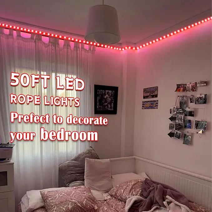 Red Rope Lights Outdoor, 50Ft 600 LED Valentine's Day String Light, Waterproof Tube Light Plug in 8 Modes Timer Memory, Halloween, Christmas Lights Outdoor Decorations for Tree Garden Party by GreenHaven Gardens