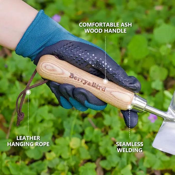 Garden Serrated Planting Trowel, Multifunctional Shovel with ash Wood and Stainless Steel Digging Trowel Transplanter by GreenHaven Gardens
