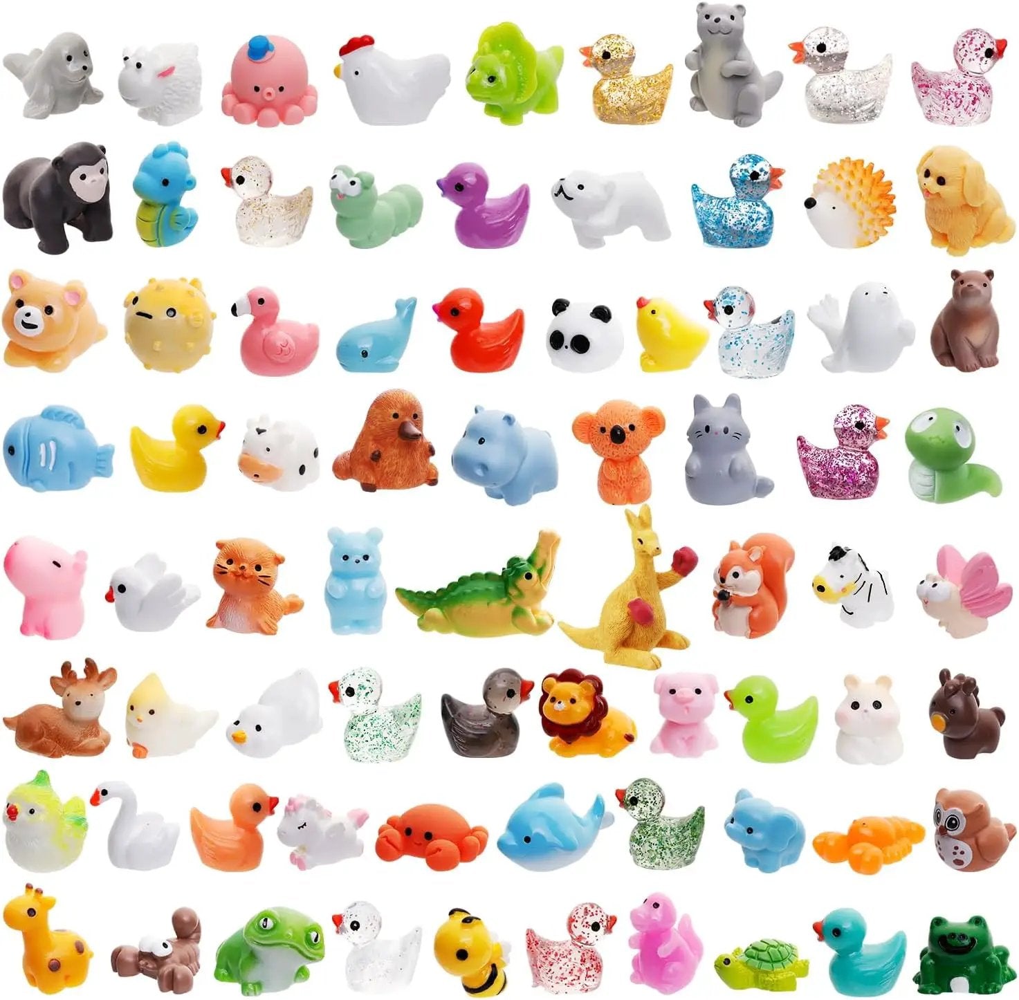 80 Pcs Mini Resin Animals 80 Styles Resin Animals Figurines Bulk for Fairy Garden Miniature Dollhouse Accessories Hide Crafts Decor by GreenHaven Gardens