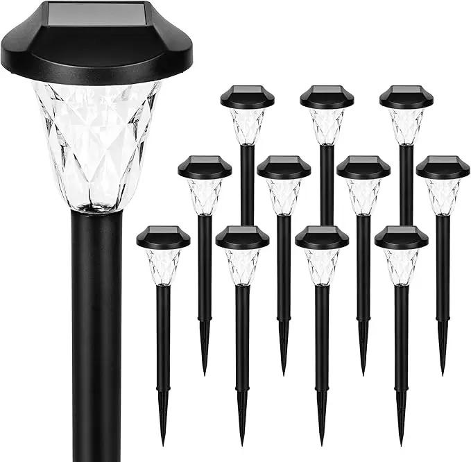 GIGALUMI Solar Outdoor Lights,Solar Lights Outdoor Waterproof 12 Pack,Cool White Solar Pathway Lights for Outside,Outdoor Lights Solar Powered Garden Decoration for Pathway,Patio,Lawn,Yard by GreenHaven Gardens