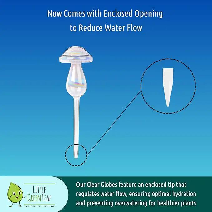 LGL Plant Watering Globes - Automatic Self Watering Globes. Decorative Self Watering Planter Inserts Made From Hand-Blown Durable Glass. Self Watering Spikes to Support Plant Health. 4 Pack, Medium. by GreenHaven Gardens