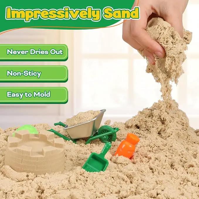 FRUSE Play Sand Farm Toys,Sensory Bins for Toddlers with 2.2lbs Sensory Play Sand,Farm Figures & Tractor Playset,Sandbox Toys for Kids 3 4 5 6 7 by GreenHaven Gardens