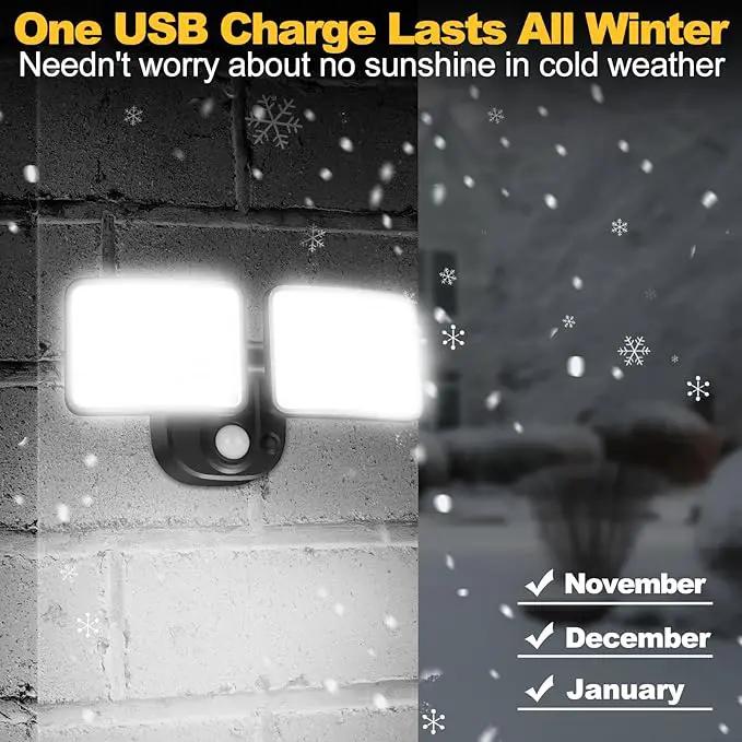 Rechargeable Battery Operated Light, 2500&4000LM Motion Sensor Security Light(1-3 Months Endurance), USB Charging LED Flood Outdoor for Garage/Yard/Entryways/Patio/Garden (2 Pack) by GreenHaven Gardens