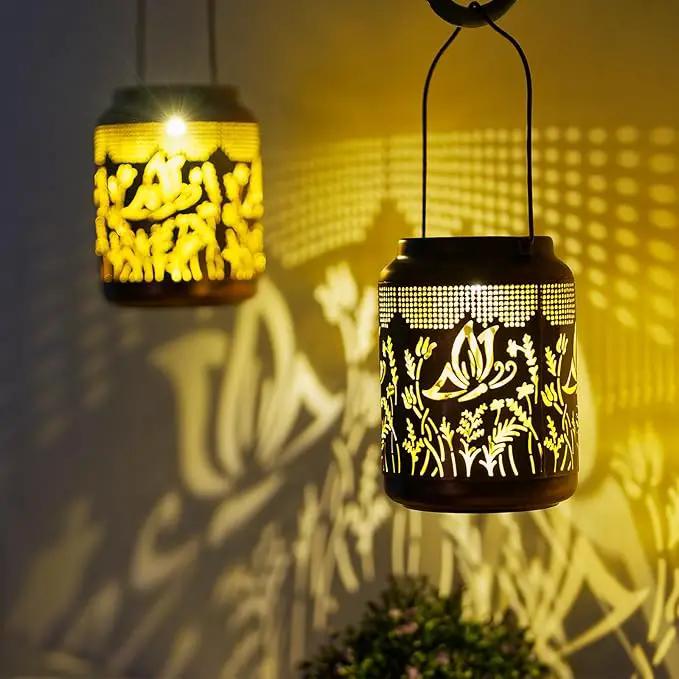 2 Pack Butterfly Solar Lanterns Outdoor Waterproof,Birthday Gifts for Women Mom,Hanging Solar Lights Outdoor LED 6.9" Metal Butterfly Decorative Lanterns for Patio,Pathway,Yard,Garden Decor by GreenHaven Gardens