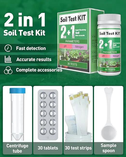 Pawfly 2 in 1 Soil Test Kit for pH & Nitrogen, 30 Strips Soil pH Test Kit, Soil pH Test Strips (3.5-9 Range), Soil Testing Kit for Lawn Garden Indoor & Outdoor by GreenHaven Gardens