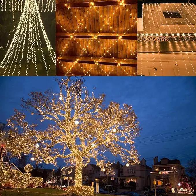 Solar String Lights Outdoor, 2 Pack 144FT 400 LED Solar Christmas Twinkle Lights Outside Waterproof Copper Wire with 8 Modes Solar Fairy Lights for Garden Tree Birthday Christmas Decor(Warm White) by GreenHaven Gardens