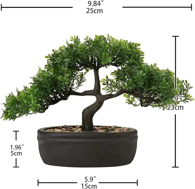Artificial Bonsai Tree Juniper Faux Plants Indoor Small Fake Plants Decor with Ceramic Pots for Home Table Office Desk Bathroom Shelf Bedroom Living Room Farmhouse Decorations by GreenHaven Gardens