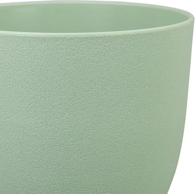 Medium Plant Pots 10/9/8 inch, Flower Pots for Indoor Outdoor Plants, Set of 3 Modern Decorative Plastic Planters with Drainage Holes and Saucers for House Porch Garden Plants, Green by GreenHaven Gardens