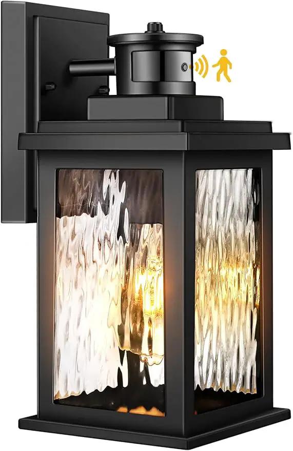 VIANIS Porch Lights Outdoor with Motion Sensor, Dusk to Dawn Outdoor Wall Lights Lantern, Anti-Rust Matte Black Outside Light Fixture Sconce for House, Patio, Garage, Waterproof by GreenHaven Gardens